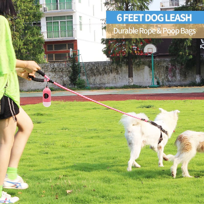 BAAPET 2/4/5/6 FT Dog Leash with Comfortable Padded Handle and Highly Reflective Threads for Small Medium and Large Dogs (6FT-1/2'', Pink) - Image 5